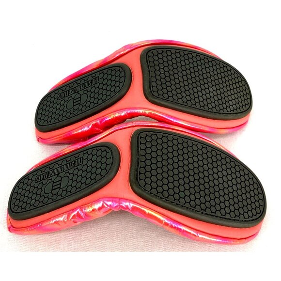 The Storehouse Flats Iridescent Pink Leather Foldable Shoes Sz 8 Packable Travel - Picture 3 of 3